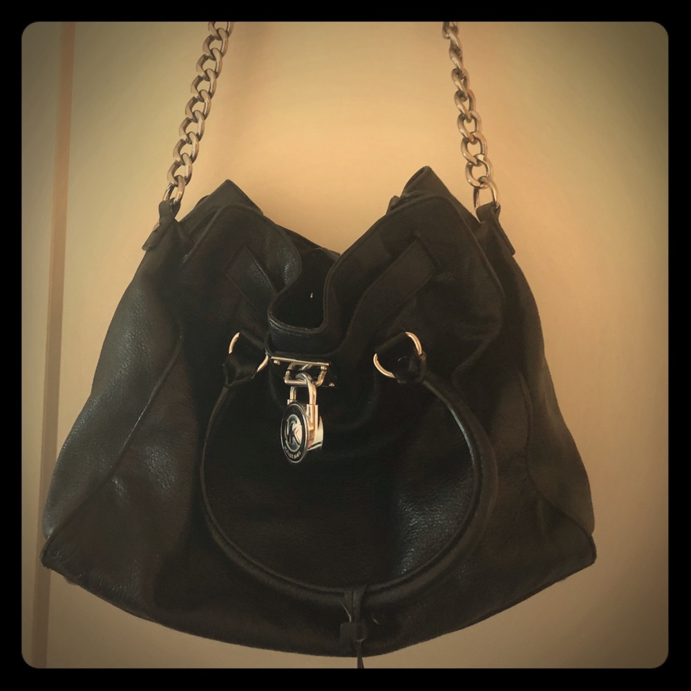 Michael Kors black bag with silver hardware